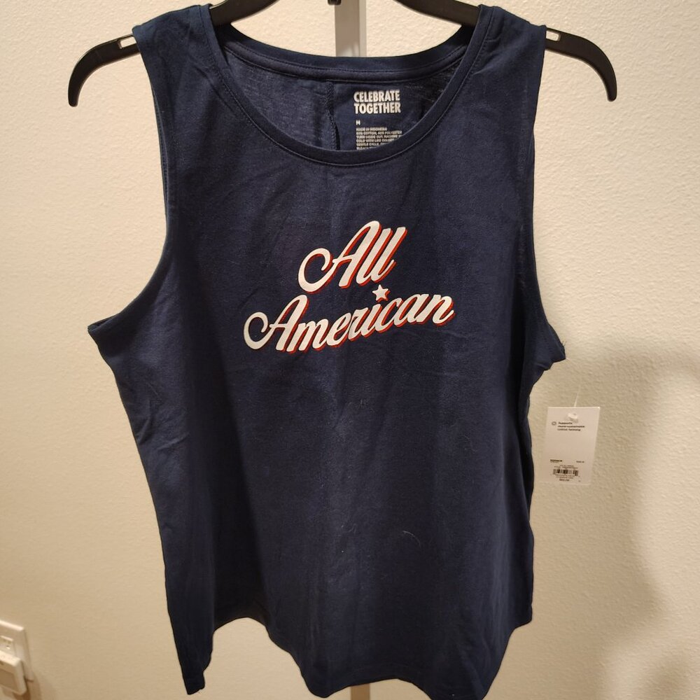 Celebrate Together Women's All American Dark Blue Tank Top Size Medium NWT